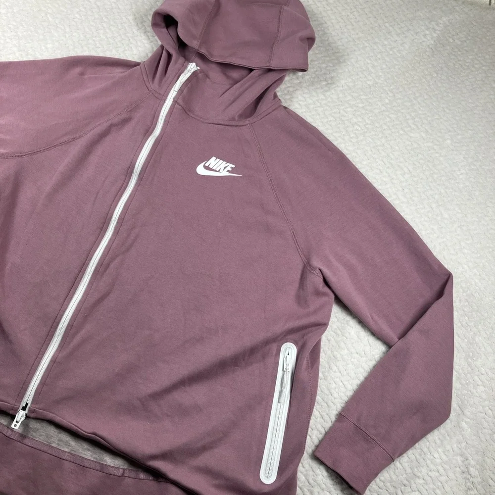 Nike Tech Fleece Zip Up Hoodie Cape Sweatshirt‎ Women's XL Lilac Swoosh Athletic
